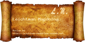Leichtman Magdolna névjegykártya